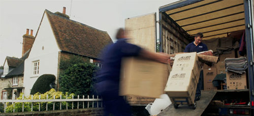 Movers moving boxes 