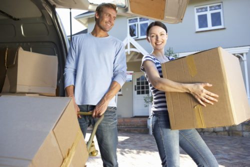 Loading vehicle on moving day; moving house checklist