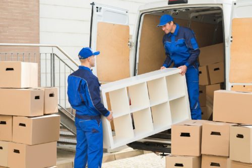 Moving companies loading vehicle